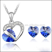 Loved Heart Jewelry Set Genuine Element Austrian Crystal Necklace Earring Set ST019